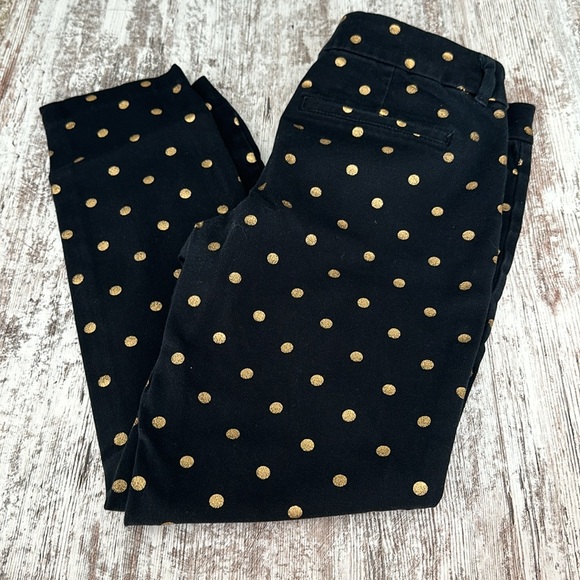 Old Navy Black with Gold Polka Dots Pixie Pants - Picture 5 of 5